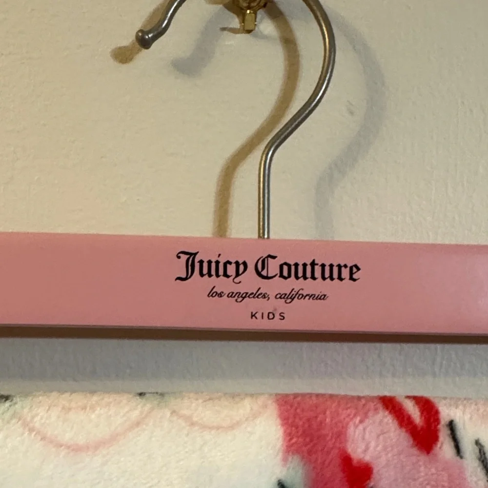 Juicy Couture Pink and White Fleece Blanket